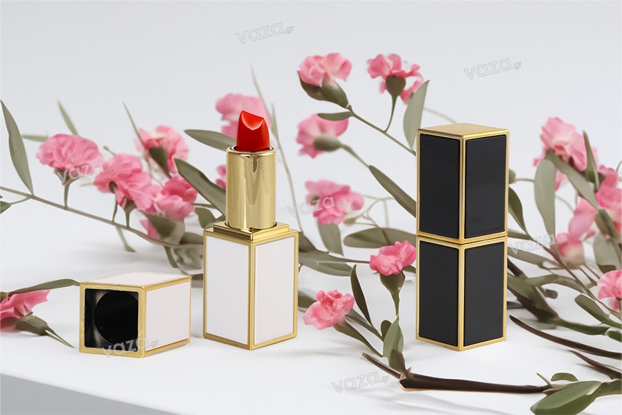 Lipstick case 3,5 g in white or black color - 5 pcs