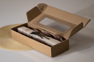 Boîte d'emballage 280 x 100 x 50 mm boîte en papier kraft avec fenêtre - 20 pcs-5