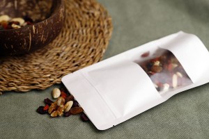 Standbodenbeutel Kraftpapier, Doy-Pack, mit Sichtfenster, Druckverschluss verschließbar 120x40x200mm - 100 Stücke-3