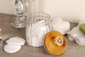 Glass jar 470 ml clear with wooden cap, rubber and handle-εικόνα_σύνθεση