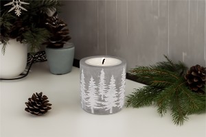 Christmas decorative cement jar 100,5x96mm - 6 pcs-εικόνα_σύνθεση