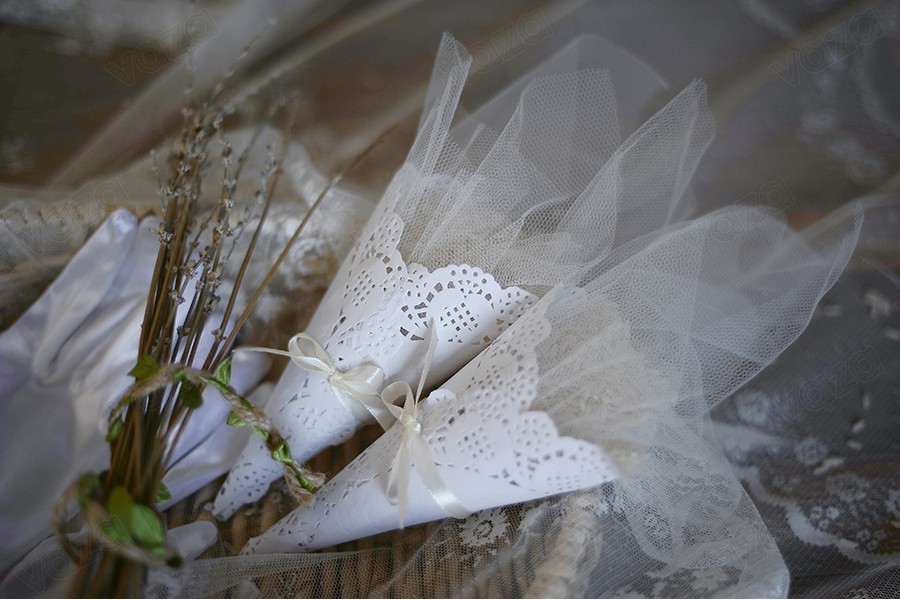 Papier chiffon en dentelle de 90 mm en blanc pour bocaux et bouteilles - 100 pcs Papier chiffon en dentelle de 90 mm en blanc pour bocaux et bouteilles - 100 pcs-εικόνα_σύνθεση