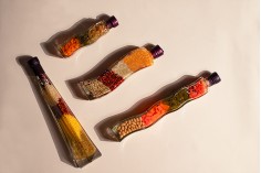 Μπουκάλι γυάλινο με διάφορους καρπούς για διακόσμηση της κουζίνας 45x160 - 100 ml