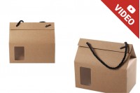Scatola – sacchetto in carta kraft con finestra e cordino 180x100x160 – 12 pz