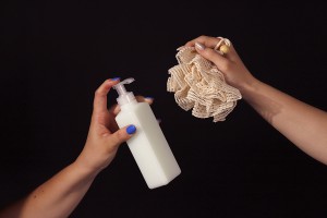 Bouteille carrée semi-transparente en plastique de 300 ml 28/400-εικόνα_σύνθεση