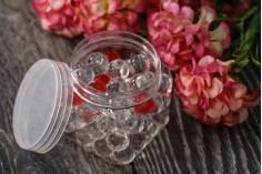 Transparent 115ml PET jar with cap in size 55x55x60 mm -available in a package with 12 pcs