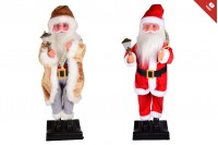 Père Noël décoratif avec lanterne, mouvement et musique - hauteur 75 cm