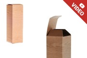 Paper box in printed wood-like pattern, size  49x49x141 mm - 50 pcs