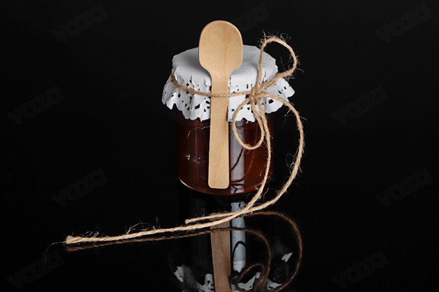 Cuillères en bois 105 mm en emballage papier individuel - 100 pcs-