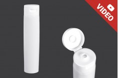 Tube plastique de 100 ml avec revêtement intérieur en aluminium et couvercle à rabat - 12 pièces