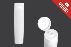 Tube plastique de 100 ml avec revêtement intérieur en aluminium et couvercle à rabat - 12 pièces-1