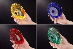 Soucoupe en verre avec trou au centre (26 mm) pour chandeliers et lustres en plusieurs couleurs-5
