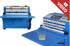 Vacuum packing machine with heat sealing and air addition