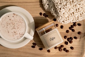 Coffee Bougie de soja aromatique avec mèche coton (110gr)-εικόνα_σύνθεση