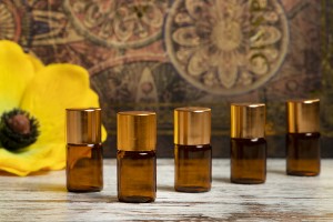 Flacon de couler caramel de 3 ml avec bouchon en aluminium doré en lot de 12 pièces-εικόνα_σύνθεση