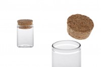 Glass jar with cork stopper - available in a package with 12 pcs