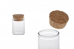 Glass jar with cork stopper - available in a package with 12 pcs