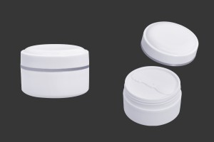 Pot de 150 ml en plastique (PP) de couleur blanche avec couvercle, cuillère et joint en plastique - 12 pcs-εικόνα_διαστάσεις