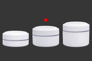 Pot de 150 ml en plastique (PP) de couleur blanche avec couvercle, cuillère et joint en plastique - 12 pcs-εικόνα_σύνθεση
