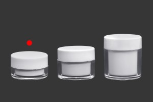 Petit pot en acrylique de 15ml de couleur blanche avec joint intérieur sur le couvercle et plastique sur le pot - 6 pcs-7
