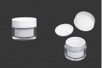 White 30ml acrylic jar with sealing disc and EPE liner inserted in the cap - available in a package with 6 pcs