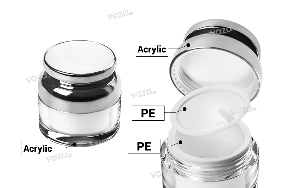 30 ml acrylic jar with cap and plastic sealing disc