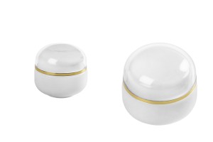 Glastiegel 30ml weiß für Creme mit Abdichtscheibe