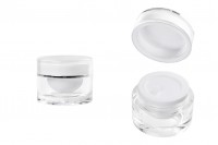 Elegant jar 10 ml round, acrylic with a seal liner and a cap - 12 pcs