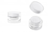 Luxury jar 30 ml round, acrylic with plastic seal on the jar and interior on the lid - 12 pcs