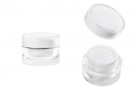 30ml luxury round acrylic cream jar with inner seal in cap and a plastic cover on the jar - available in a package with 12 pcs