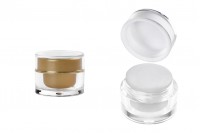 Elegant jar 5 ml round, acrylic with a seal liner and a cap in 2 colors - 12 pcs