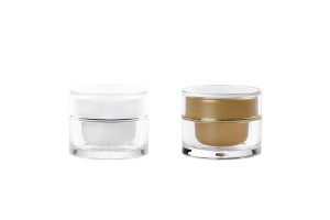 Petit pot rond de luxe de 5ml en acrylique avec joint intérieur sur le couvercle et plastique sur le pot - 12 pcs-εικόνα_σύνθεση