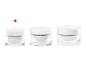 Petit pot rond de luxe de 5ml en acrylique avec joint intérieur sur le couvercle et plastique sur le pot - 12 pcs-εικόνα_σύνθεση