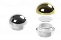 Elegant jar 5 ml round, acrylic with a seal liner and a cap in 2 colors - 12 pcs