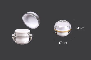 Luxusdose 5ml kugelförmig, Acryl mit Innendichtung am Deckel und Kunststoff in der Dose - 12 Stück-bildabmessungen