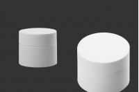 Pot en plastique de 30ml à double fond avec joint intérieur sur le couvercle et plastique sur le pot