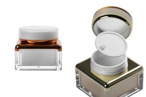 Luxus 30ml Acrylglas, doppelt mit innerem Dichtungsdeckel und Plastikglas-εικόνα_σύνθεση