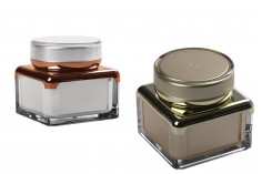 Luxury 50ml double wall acrylic cream jar with sealing disc and EPE liner inserted in the cap