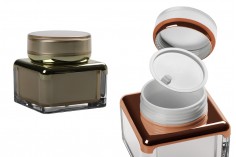 Luxury 50ml double wall acrylic cream jar with sealing disc and EPE liner inserted in the cap