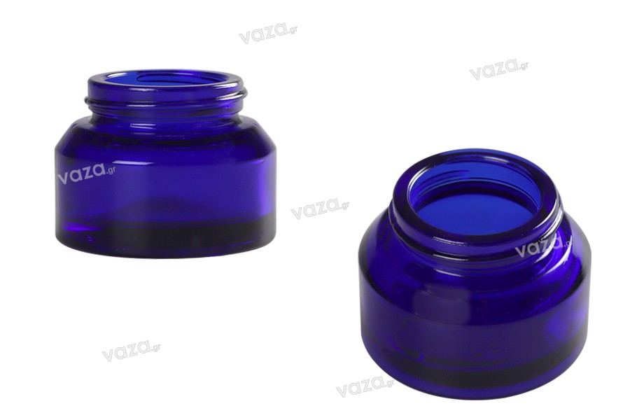 Vasetto in vetro da 30 ml di colore blu - senza tappo