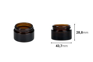 Vasetto di vetro in colore ambra da 15 ml per creme - senza tappo-εικόνα_διαστάσεις