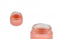 Glass jar in pink matte color 15 ml for cream - without lid