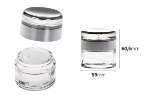 Pot à crème de 50ml en verre avec couvercle en acrylique de luxe et joint en plastique-2