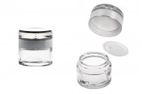 50ml acrylic cream glass jar with elegant acrylic cap and sealing disc