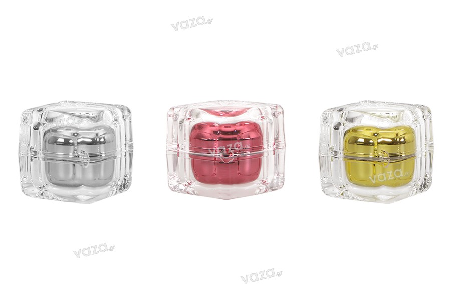 Luxury 30ml acrylic cream jar with sealing disc and EPE liner inserted in the cap.  