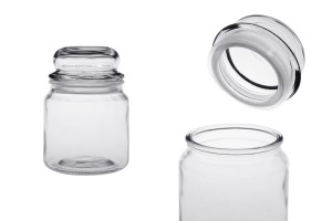 Dose 500ml Glas, transparent mit Deckel und luftdichtem Verschluss-εικόνα_προϊοντική