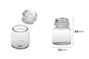100ml Glasdose, transparent mit Deckel und luftdichtem Verschluss-εικόνα_διαστάσεις