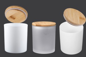 Glasgefäß 100x90mm mit Holzdeckel und Gummi-εικόνα_σύνθεση