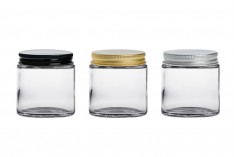 Glass clear jar 100 ml with aluminum cap and inner liner