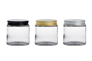 Glass clear jar 100ml with aluminum cap and inner liner-εικόνα_σύνθεση